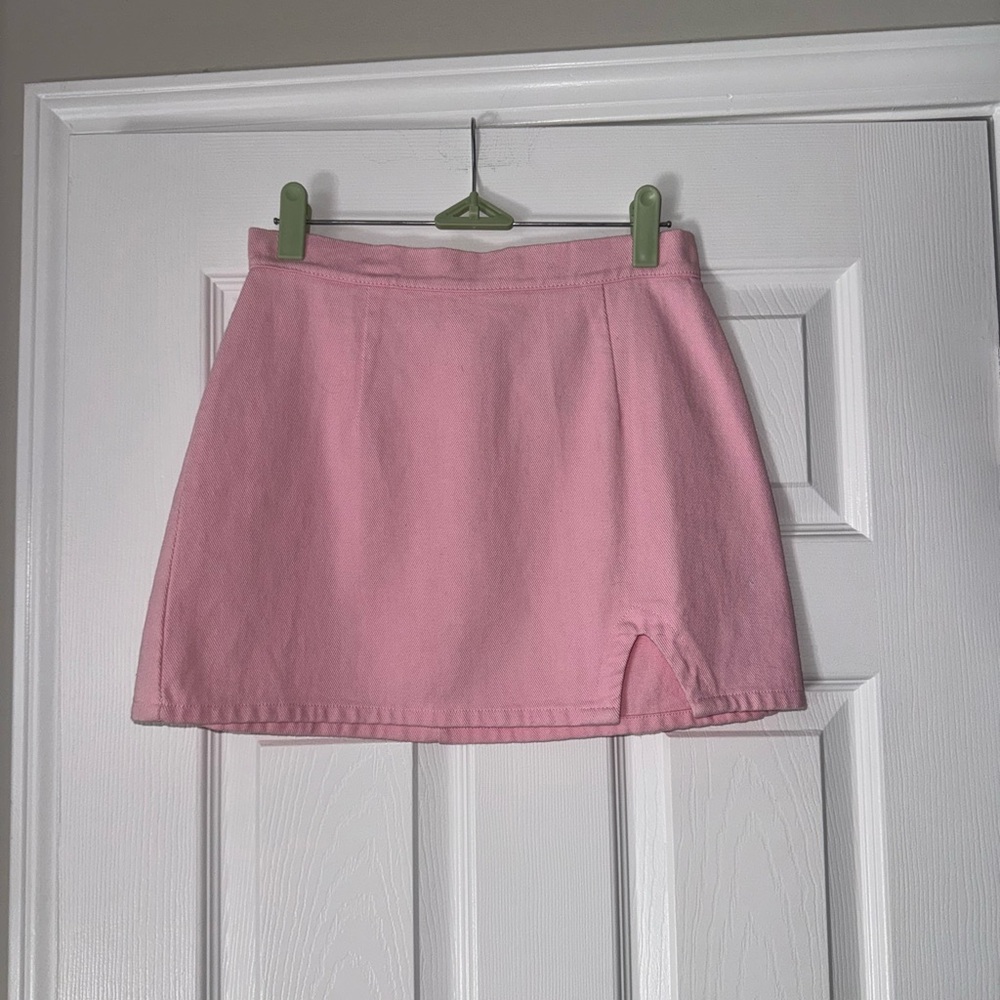 Showpo Berri Denim Skirt in Pink